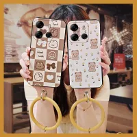 ring taste Phone Case For Tecno POP7 Pro/Spark Go 2023/BF7 hang wrist personality The New trend cartoon liquid silicone