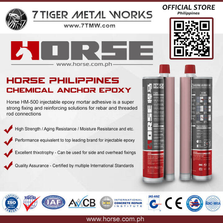 Horse HM500 390ml Chemical Concrete Epoxy Adhesive Anchor Bolt for