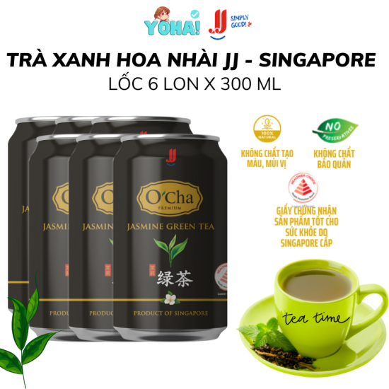 Chính hãng lốc 6 lon trà xanh hoa nhài jj 6 lon x 300ml - thương hiệu - ảnh sản phẩm 1