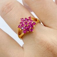 แหวนพลอยดอกพิกุล มงคลทรัพย์ แหวนฟรีไซส์ แหวนทองชุบ แหวนเพชร [N38] แหวนทองไมครอน