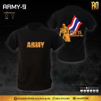 ใหม่ ARMY-9 ทหารซับเสื้อแขนสั้นคอวีเสื้อทหารเสื้อยืด [เก็บเงินปลายทาง] 2023