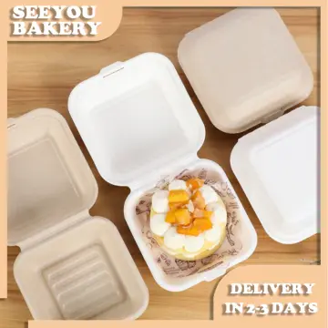 10PCS Disposable Bento Lunch Box Baking Cake Food Containers Dessert Bento  Box Disposable Food Containers Disposable Wholesale