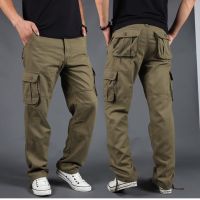 CODxdrrf5157 Mens Cargo Pants Mens Casual Multi Pockets Military Plus Size Tactical Pants Men Cotton Straight Pants