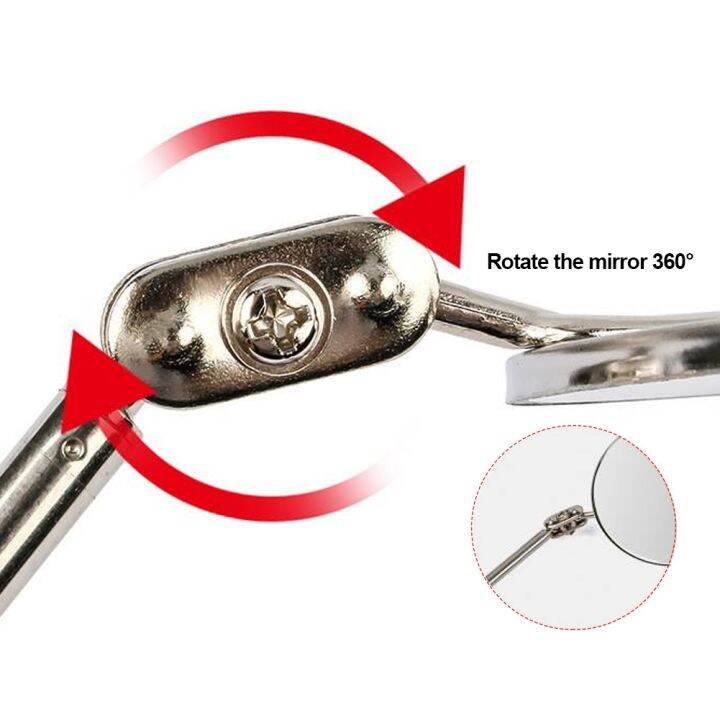 360-retractable-telescopic-inspection-detection-lens-round-mirror-silver-pocket-clip-new-car-tools-extend-7-1-4-quot-to-30-quot-diy-tool