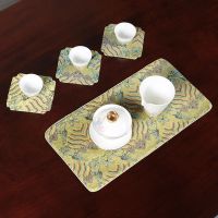 [COD] Chinese-style tea shop cloud mat dry cloth art set coaster linen