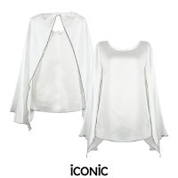 iCONiC GIFT SILK SATIN TOP #5800 เสื้อผญ แต่งเครปแขนยาว ผ้าไหมซาติน อก37" ยาว24" เสื้อแฟชั่น เสื้อทำงาน เสื้อเชิ้ต เสื้อออกงาน เสื้อผ้าไหม เสื้อผญ