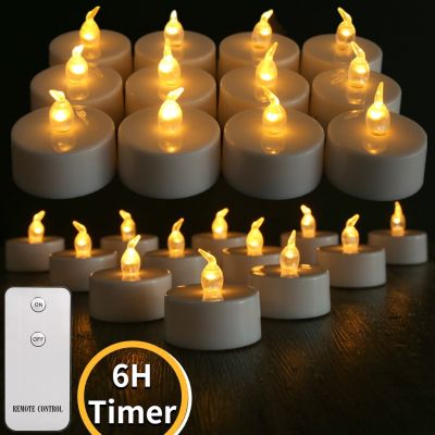 【CW】 Flickering Lights Candles with 6 Hours Cycle AutoTimer / Battery Operated Electronics Tealights