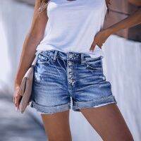 2023 Summe Womens Denim Shorts Vintage Casual Fashion Ripped Womens Shorts