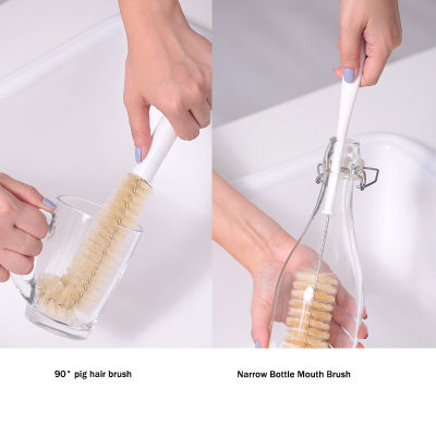 Kitchen Cleaning and Washing Cup Artifact Lengthened Small Bottle Mouth Brush Cleaning Wine Bottle Brush Cleaning Brush