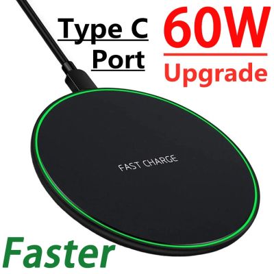 60W Wireless Charger Pad for iPhone 13 12 11 Pro Max X Xs Samsung Xiaomi Phone Qi Chargers Induction Fast Charging Dock Station