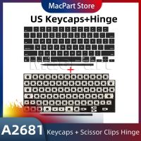 Replacement US Keyboard Keycaps + Scissor Clips Hinge for MacBook Air M2 Retina 13.6 inch A2681 2022 Year Laptop Black Basic Keyboards