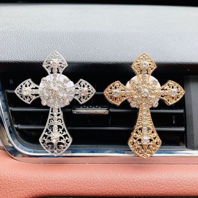 【DT】  hotAir Outlet Cross Aromatherapy Clip With Car Air Freshener Outlet Perfume Solid Perfume Diffuser Flower Decor Clips Wholesale