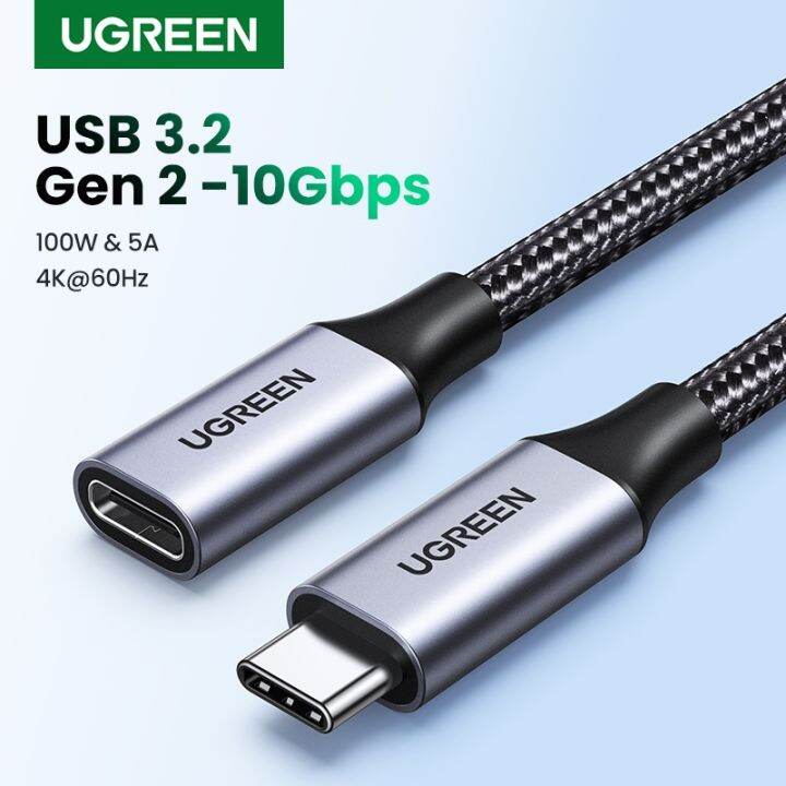 Ugreen USB C Extension Cable Type C Extender Cord USBC Thunderbolt 3 for Xiaomi Nintendo Switch
