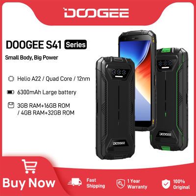 DOOGEE S41 Rugged Smartphone, 6300mAh Battery, 6GB+16GB (1TB Expand), Android 12 SIM Free Mobile Phones, 5.5 Inches, AI Triple Camera, IP68/69K Lightweight 4G Waterproof Phone, Face ID, GPS