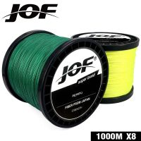 JOF 9สีเอ็นตกปลา8เส้นปลาคาร์พสายตกปลา1000เมตร100% PE Pesca ถักเส้นลวด Peche ตกปลา22-88LB ที่แข็งแกร่ง