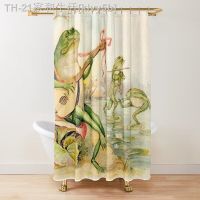 【CW】™  Frog Strumming Shower Curtain Abstract EntertainmentHipster Glasses Curtains with Hooks