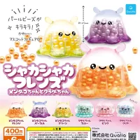 Spot Japanese genuine QUALIA gashapon colorful round beaded octopus and jellyfish mollusk ornaments