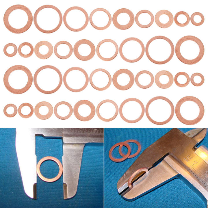 400pcs-copper-washers-gasket-nut-and-bolt-set-flat-ring-seal-assortment-kit-with-box-m5-m14-o-ring-copper-gaskets-for-sump-plugs