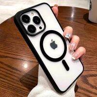 Colorful Transparent For Magsafe Magnetic Wireless Charging Case for iPhone 13 14 12 11 Pro Max Mini X Xs XR Hard Acrylic Cover Phone Cases