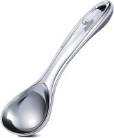 JENNIMER Heavy Duty Ice Cream Scoop, Commercial Ice Cream Scoop with Hook Longer Professional Antifreeze-Metal Easy-Grip Unbreakable,High Qality Zinc Alloy Silver