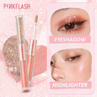 PINKFLASH DoubleGlow 2 in 1 All Glow Liquid Eyeshadow High Pigment Waterproof Eye Makeup Lightweight 5 Colors