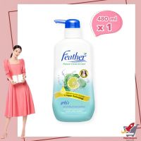 Feather Shampoo Fresh 480 ml  แฟซ่า แชมพู สูตรสดชื่นสบายหนังศีรษะ 480 มล.