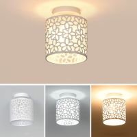 ZZOOI Modern Ceiling Lamp Shade Flower Print Industrial Ceiling Light for Hallway Entrance Aisle Porch Cloakroom Indoor Lighting Fixtu