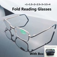 Grandparents Gold Silver Folding Reading Glasses Men Bifocal Far Near Magnification Presbyopic Anti Blue Light Glasses 2.0 4.0