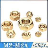 1/5/10/20/50pcs DIN934 Solid Brass Copper Hex Hexagon Nut for M2 M2.5 M3 M4 M5 M6 M8 M10 M12 M14 M16 M18 M20 M22 M24 Screw Bolt