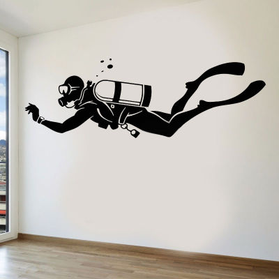 Diver Extreme Sports Water Bathroom Vinyl Wall Decals Home Decor For Living Room Self-adhesive Beautiful Stickers Gift 3YD41