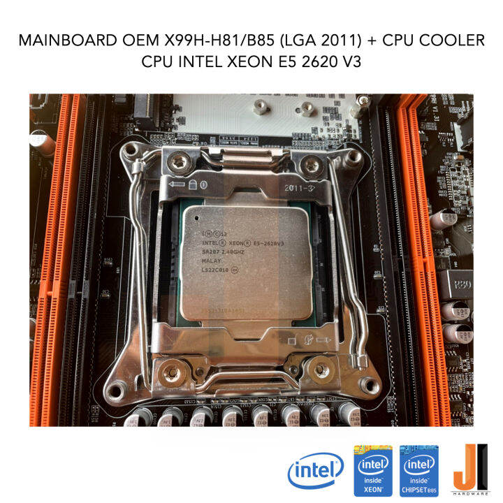 ชุดสุดคุ้ม-mainboard-oem-x99h-b85-h81-lga-2011-intel-xeon-e5-2620-v3-with-cpu-cooler-2-4-3-2-ghz-6-cores-12-threads-85-watts-สินค้าใหม่สภาพดีมีฝาหลังมีการรับประกัน