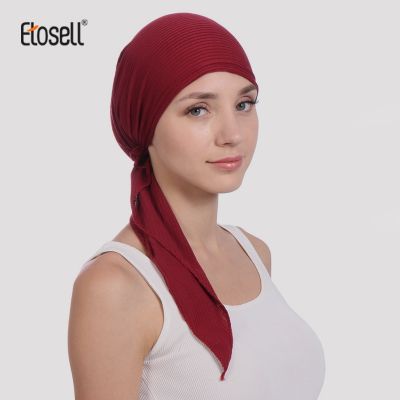 【YF】 ETOSELL Hijab Cap Headscarf Muslim Women Veil Bonnets Turban Underscarf Caps Ribbed Cotton Inner cap Fashion