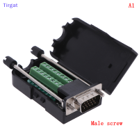 ?【Lowest price】Tirgat D-SUB DB15 VGA ชาย3แถว15 PIN Plug Breakout TERMINALS CONNECTOR