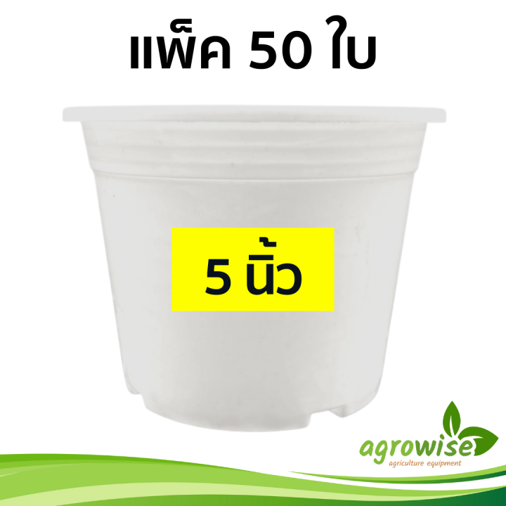 กระถางต้นไม้-กระถางปลูกต้นไม้-กระทางต้นไม้-กระถางขาว-50-ชิ้น-5-นิ้ว-สีขาว