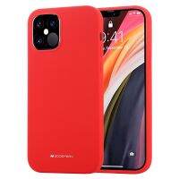 สำหรับ iPhone 12 / 12 Pro Goosphery ซิลิโคนสีทึบอ่อนเคส TPU นุ่มกันกระแทกซิลิโคนเหลว (สีแดง)(A Plus Mall)