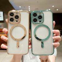 {KOLT Digital} เคสแม่เหล็กสุดหรูสำหรับ iPhone 14 13 12 11 Pro Max XR XS Max ซิลิโคนใส