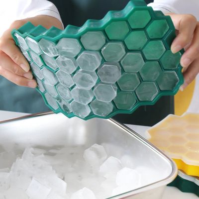 37 Girds Cube Maker Silicones Ice Mould Honeycomb Ice Cube Tray Magnum Silicone Mold Forms Food Grade Mold for Whiskey Cocktail Ice Maker Ice Cream Mo