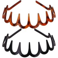 Women Girls Zig-Zag Shark Long Tooth Hair Hoop Plastic Resin Non-Slip Wave Comb Headband Headwear DIY Styling Accessories