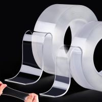 1mm Tape Waterproof Wall Stickers Reusable Heat Resistant Bathroom Home Decoration Tapes Transparent Double Sided Nano Tape