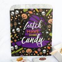 20pcs Halloween Snacks Bags Pumpkin Pattern Sweets Candy Paper Bag Wrapping Supplies Sweets Pouches for Kids Festival Gift Bag Gift Wrapping  Bags