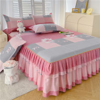 Double Layered Lace Bedspread Bed Skirt Style Bedcover 1.51.82 Meter Bed Dustproof Anti-skid Three Piece Covers