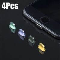 4pcs Dustproof Cover Aluminium Alloy Metal Anti Dust Charger Dock Plug Stopper Cap for iPhone 13 12 11 Pro Max X XR 8 7 6S Plus