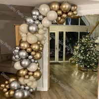 Beige Balloon Garland Arch Kit Sand White Gold Confetti Balloons 102 PCS Sliver Wedding Birthday Party Decor Kids Supplies