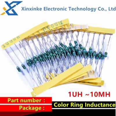 50PCS 1/2W 0410 Color Ring Inductors Inductor  3.3/4.7/6.8/10/22/47/56/100/220/470/680 uH MH Axial RF Choke Coil Inductance DIP Electrical Circuitry P