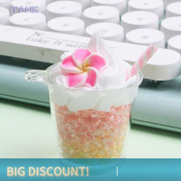 ?【Lowest price】TANG ของแข็งเฉียงกลมถ้วยตุ๊กตาบ้านเรืองแสงคู่สีพีช Blossom CUP ของเล่นการ์ตูน DIY พวงกุญแจจี้