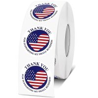 Thank You Stickers Shipping Pegatinas Naklejki Roll Supporting My Small Business American Flag Seal Labels Sticker Paper 500PCS Stickers Labels