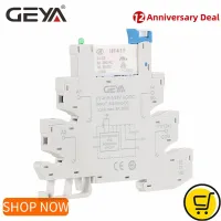 Geya ซ็อกเก็ตสกรูรีเลย์ถ่ายทอดแบบบางช่องเสียบรีเลย์ Hongfa รีเลย์6a 24vdc/Ac รีเลย์ซ็อกเก็ตความหนา6.2มม.