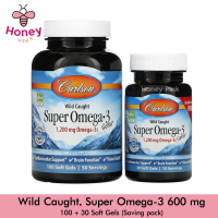 Carlson Labs, Wild Caught, Super Omega-3 Gems, 600 mg, 100 + 30 Soft Gels