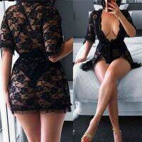 DD Store Ladies Fashion Lingerie Kimono Lace Nightgown Pajamas Large Size