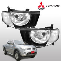 ส่งฟรี โคมไฟหน้า เสื้อไฟหน้า MITSUBISHI TRITON PLUS ปี 2009-2012 มิตซูบิชิ ไทรทัน พลัส ข้างซ้าย ข้างขวา ไฟหน้า 1คู่  DIAMOND แท้ มีรับประกัน 1ปี